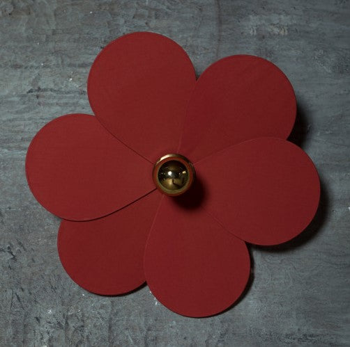 Aplique flor de lino roja (grande)